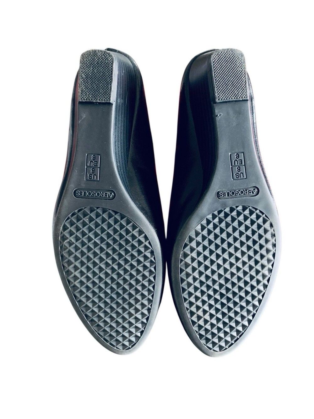 Aerosoles "Lovely" Black Memory Foam Comfort Wedge Heel Shoes - Womens Size 8 - Picture 7 of 8